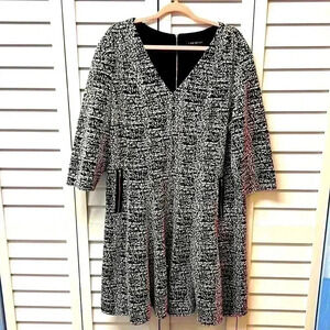 Lane Bryant 3/4 Sleeve Dress Size 22/24 Black & White